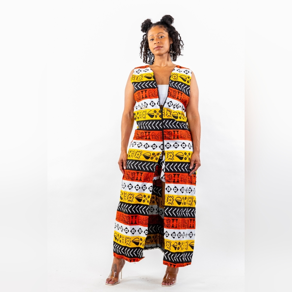 ***SOLD ***Handmade African Ankara Duster short set - Picture 2 of 4